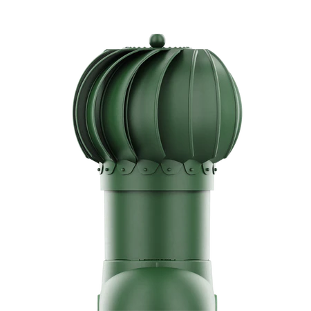 RLK-150-05-PE Kominek obrotowy Rotoline do blachodachówki profil E fi 150mm kulisty zielony