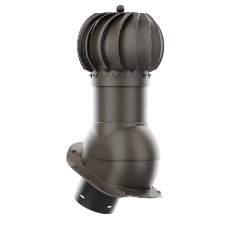 RLK-150-07-PB Kominek obrotowy Rotoline do blachodachówki profil B fi 150mm kulisty ciemny brąz