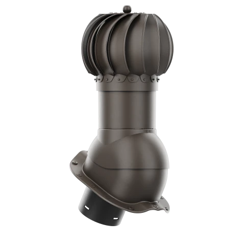 RLK-150-07-PF Kominek obrotowy Rotoline do blachodachówki profil F fi 150mm kulisty ciemny brąz