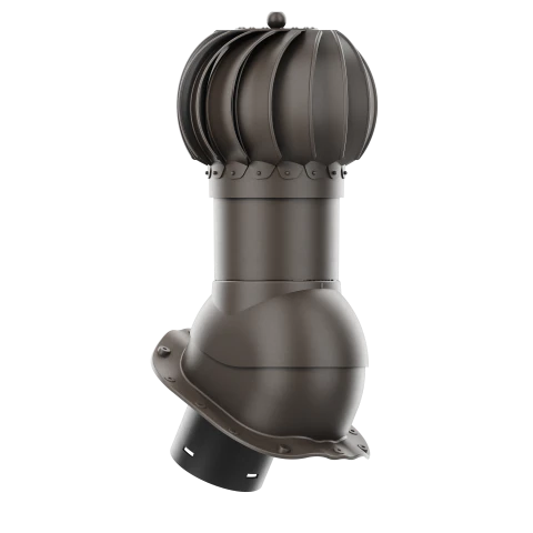 RLK-150-07-PG Kominek obrotowy Rotoline do blachodachówki profil G fi 150mm kulisty ciemny brąz
