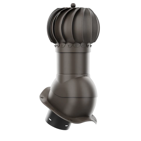 RLK-150-07-PW Kominek obrotowy Rotoline do blachodachówki profil W fi 150mm kulisty ciemny brąz