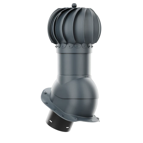 RLK-150-09-PB Kominek obrotowy Rotoline do blachodachówki profil B fi 150mm kulisty antracytowy