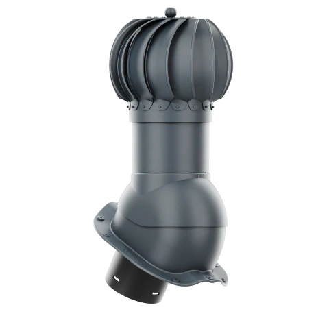 RLK-150-09-PF Kominek obrotowy Rotoline do blachodachówki profil F fi 150mm kulisty antracytowy