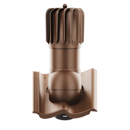 RLP-125-01-D18 Kominek obrotowy Rotoline do dachówki cementowej Heidelberg fi 125mm podłóżny Brąz
