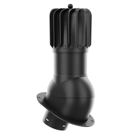 RLP-125-02-PI Kominek obrotowy Rotoline z podstawą płaską i uszczelką butylową profil PI fi 125mm podłużny czarny
