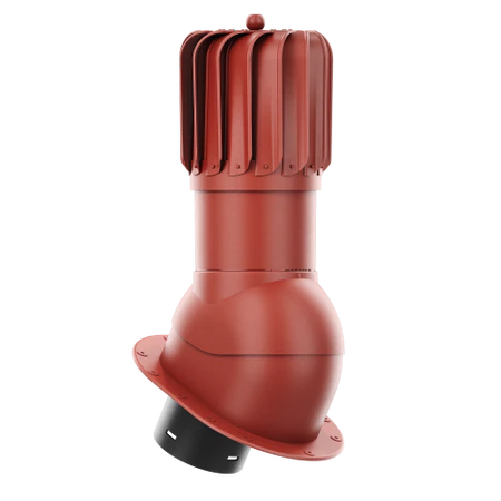 RLP-125-04-PI Kominek obrotowy Rotoline z podstawą płaską i uszczelką butylową profil PI fi 125mm podłużny czerwony