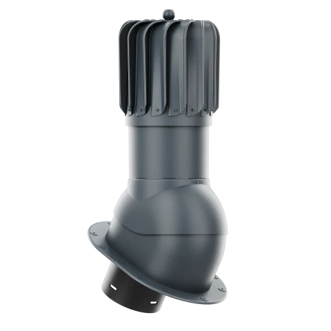 RLP-125-09-PI Kominek obrotowy Rotoline z podstawą płaską i uszczelką butylową profil PI fi 125mm podłużny antracytowy