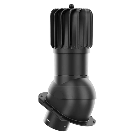 RLP-150-02-PE Kominek obrotowy Rotoline do blachodachówki profil E fi 150mm podłużny czarny