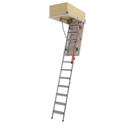 Schody strychowe metalowe z poręczą Fakro LML Lux 70x120/280