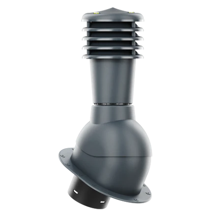 SL-125-09-PI Kominek wentylacyjny Smartline z podstawą płaską i uszczelką butylową profil PI fi 125mm nieocieplony antra