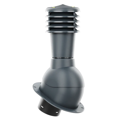 SL-125-09-PI Kominek wentylacyjny Smartline z podstawą płaską i uszczelką butylową profil PI fi 125mm nieocieplony antra