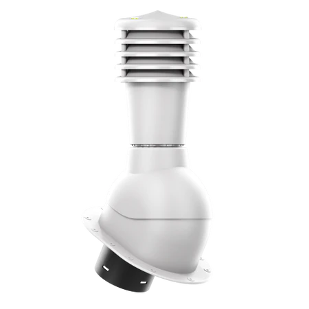 SL-125-10-PI Kominek wentylacyjny Smartline z podstawą płaską i uszczelką butylową profil PI fi 125mm nieocieplony jasny