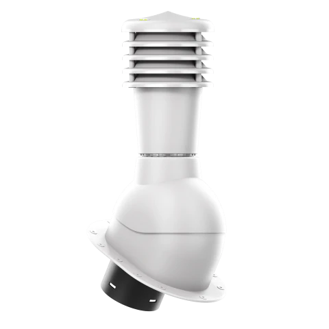 SL-125-10-PI Kominek wentylacyjny Smartline z podstawą płaską i uszczelką butylową profil PI fi 125mm nieocieplony jasny