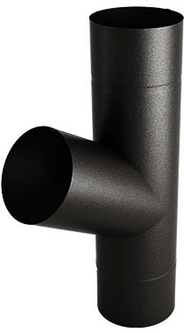 Trójnik rury systemu Budmat FLAMINGO 90 ciemny brąz 387 / RAL8019 / 60°