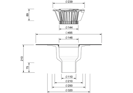 Wpust dachowy TRENDY pionowy ogrzewany-samoregulujący 110 mm (60150500)