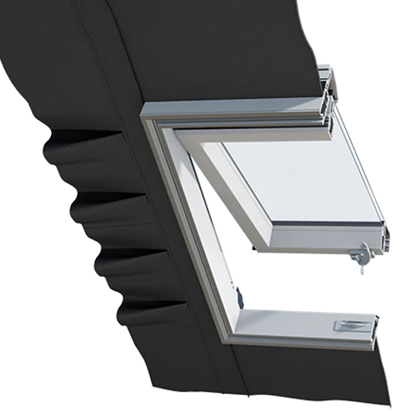 Wyłaz dachowy z PVC 2-szybowy/ OKPOL IGWX+ E2 Antracyt RAL 7016