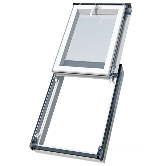 Wyłaz dachowy z PVC 3-szybowy biały/aluRAL7016 OKPOL IGWX N22 55x78