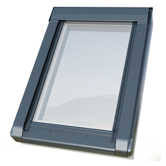 Wyłaz dachowy z PVC biały/RAL 7016 2-szybowy OKPOL IGWX E2 55x78