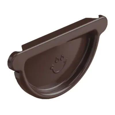 Zaślepka rynnowa uniwersalna 150 mm Stal brąz ciemny RAL8019 Galeco