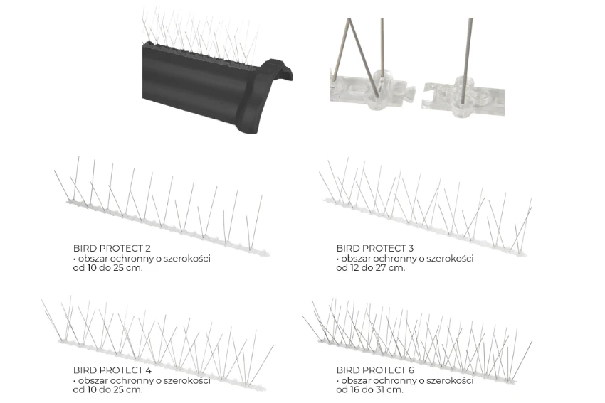BIRD PROTECT 2, system odstraszania ptaków długość 50cm stal nierdzewna