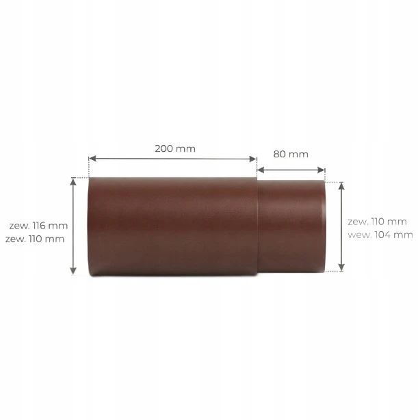 KRONO Rura przedłużająca do kominka Sidevent fi110  dł 20cm  z zaworem(PSV-110-20-01)